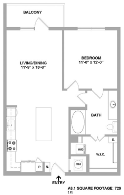 a floor plan of a two bedroom apartment at The Cedar at  Branch